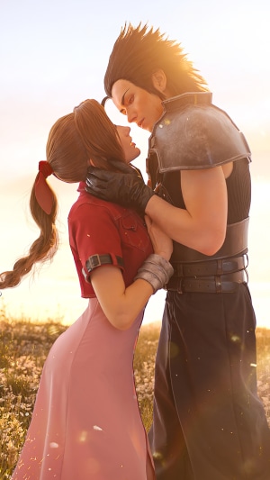 Aerith and Zack from Final Fantasy cosplay