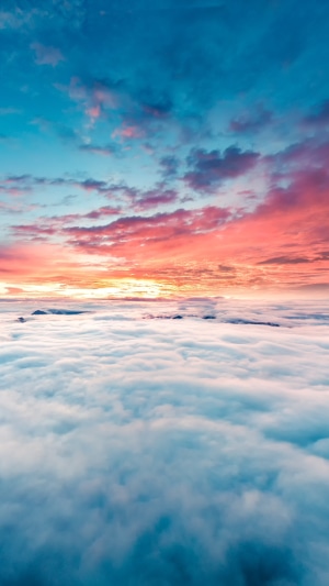 Sunrise over a sea of clouds