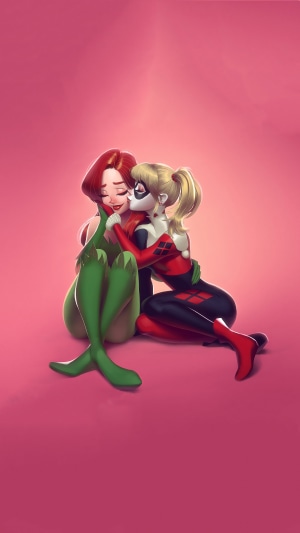 Harley Quinn and Poison Ivy artwork 4K