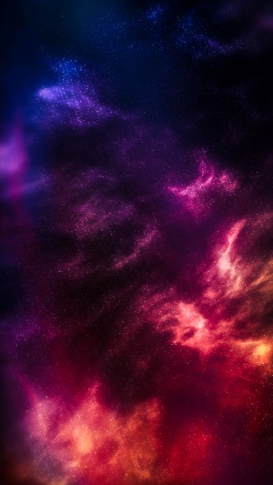 Abstract digital art with colorful nebulae