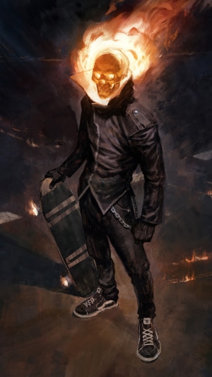 Ghost Rider with a Skateboard Artwork