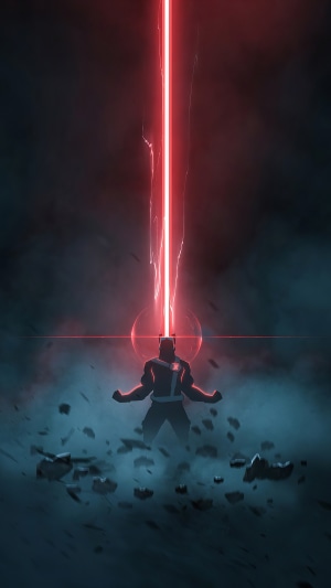 Cyclops from X-Men firing optic blast