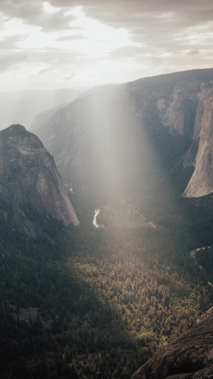 Yosemite Valley with Sunbeams
