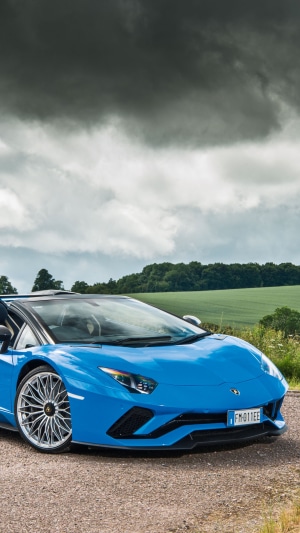 Blue Lamborghini Aventador S 4K