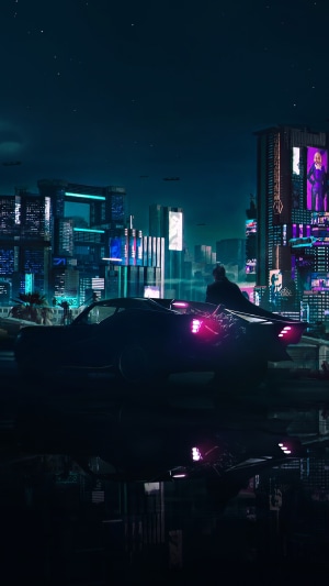 Batman from DC Comics in the Batmobile