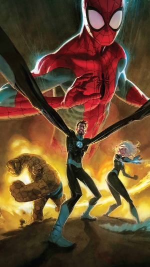 Spider-Man and Fantastic Four artwork