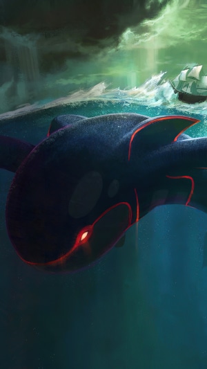 Kyogre from Pokemon in the ocean