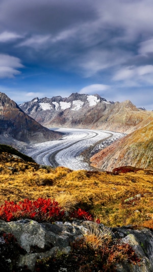 Aletsch Glacier in the Alps, Switzerland 4K