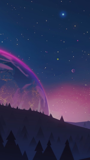 Digital art of a planet and stars