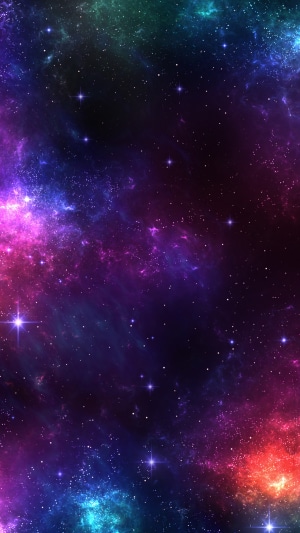 Digital Art of a Colorful Nebula with Stars