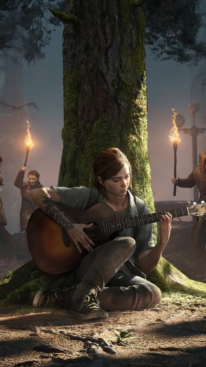 Ellie from The Last of Us Part II playing guitar