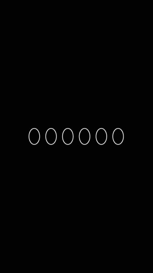 Seven white circles on a black background
