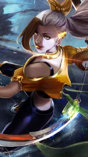 Artwork of a female archer with a bow
