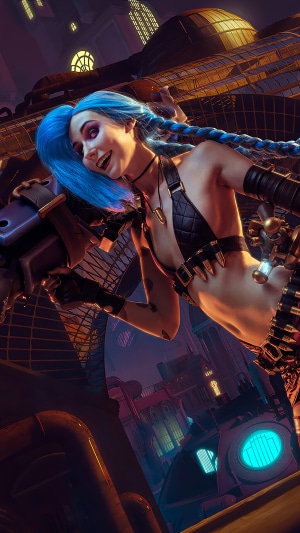 Jinx from League of Legends cosplay 4K