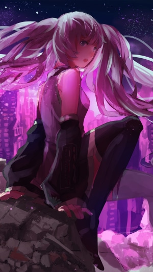Hatsune Miku from Vocaloid artwork 4K
