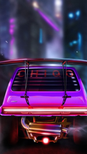 Cyberpunk Fiat Artwork 4K