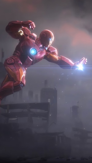 Iron Man in a city