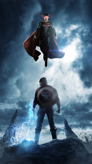 Superman vs Captain America 4K