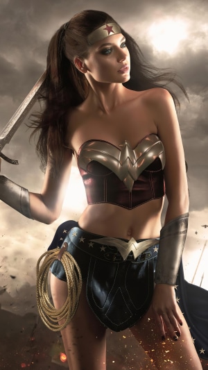 Wonder Woman Cosplay with Sword and Lasso