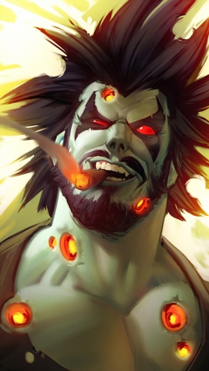Lobo smoking a cigar