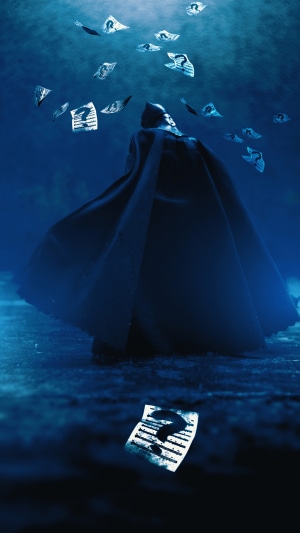 Batman with Riddler's Question Marks 4K Artwork