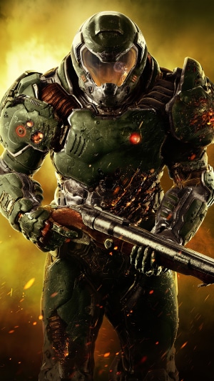 Doom Slayer from Doom holding a shotgun