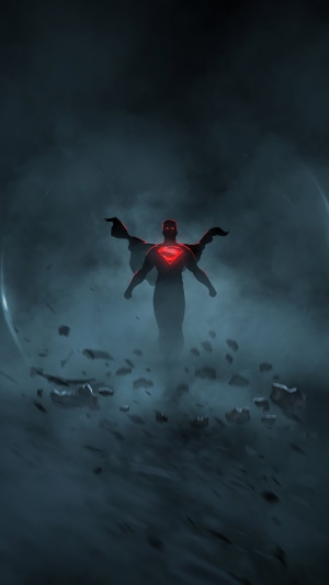 Superman from DC Comics with red glowing symbol