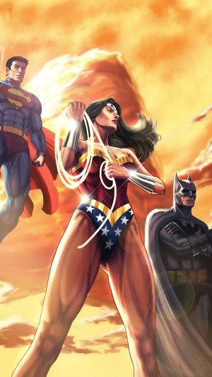 Superman, Wonder Woman, and Batman in artwork