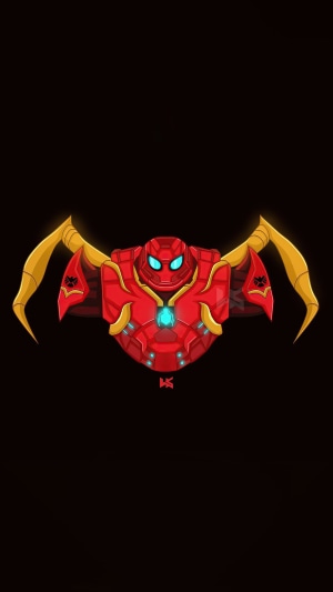 Minimalist Iron Man Spider-Man Hybrid Artwork