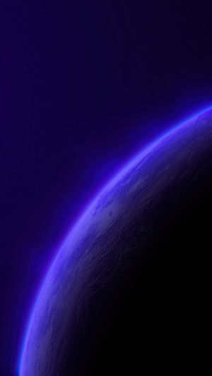 Planet with blue atmospheric glow