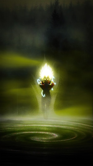 Vegeta from Dragon Ball Z charging energy