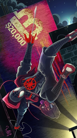 Spider-Man (Miles Morales) with Bitcoin Art