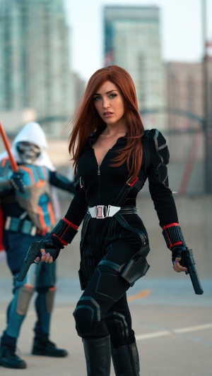 Black Widow and Taskmaster cosplay