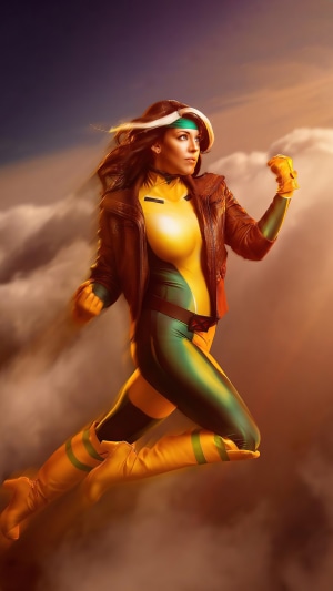 Rogue from X-Men in flight, 4K
