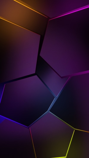 Abstract geometric shapes with neon lighting 4K