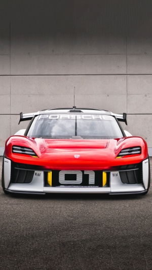 Porsche Mission R electric concept car front view