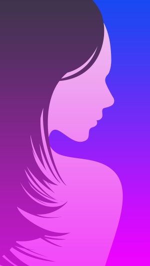 Minimalist silhouette of a woman's profile