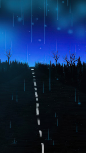 Digital Art of a Rainy Night Road