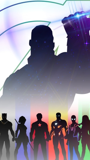 Avengers and Thanos Silhouette Art