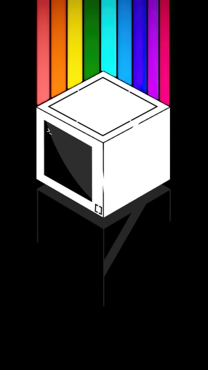Minimalist computer with rainbow light beams