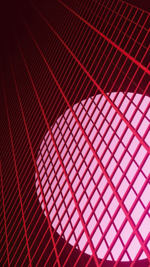 Abstract red grid with a circular light
