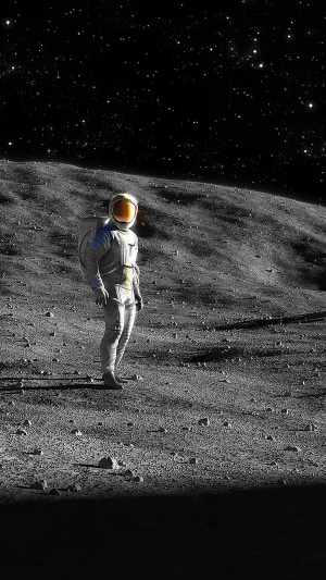 Astronaut on the Moon with Stars
