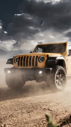 Yellow Jeep Wrangler Rubicon 4K