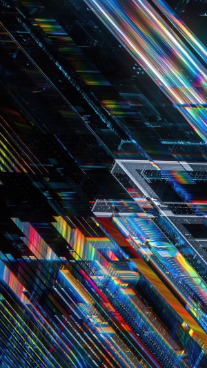 Abstract digital art with colorful light streaks