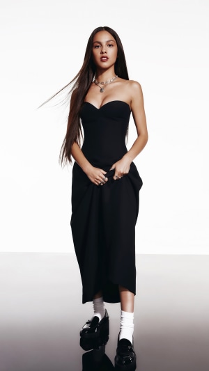 Olivia Rodrigo in a black dress