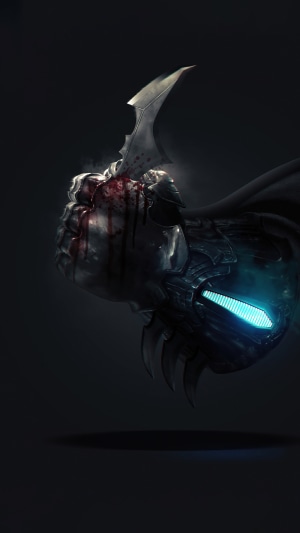 Batman from DC Comics with a bloody Batarang