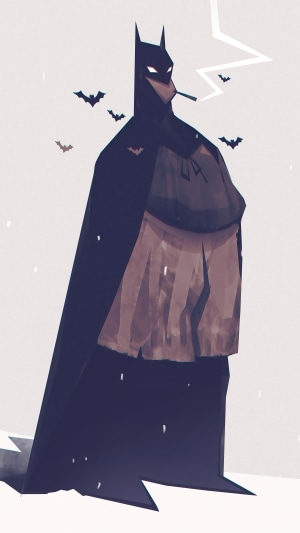 Minimalist Batman with a pipe and bats