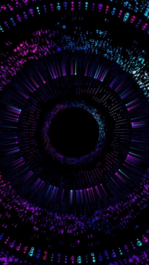 Abstract digital art with colorful particles and lights