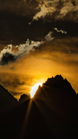 Sunset over the Alps mountains 4K