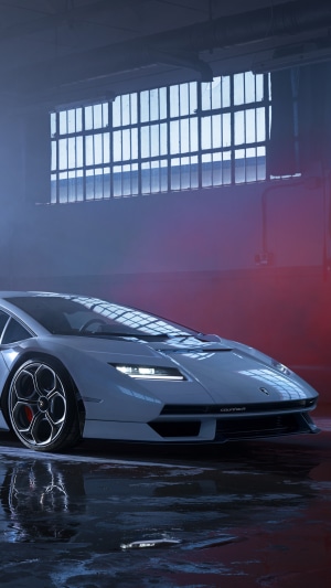 Lamborghini Countach LPI 800-4 in a garage